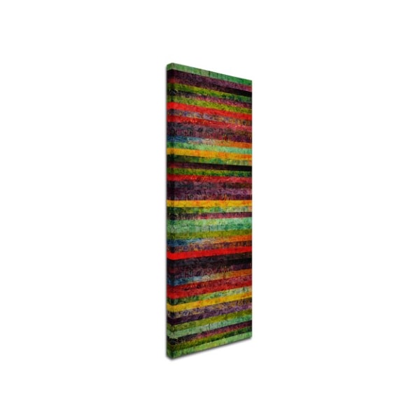 Michelle Calkins 'Brocade And Stripes Tower 2' Canvas Art,6x19